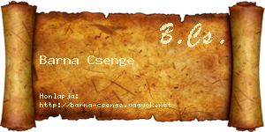 Barna Csenge névjegykártya